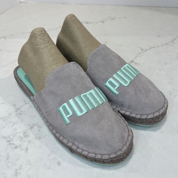 Puma Fenty x Rihanna Drizzle Bay Espadrille Slip On Slide Shoes SZ 8.5 Gray Teal - Picture 1 of 12